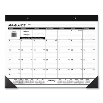 AT-A-GLANCE® Monthly Refillable Desk Pad, 22 X 17, White Sheets, Black Binding, Black Corners, 12-month (jan To Dec): 2022 freeshipping - TVN Wholesale